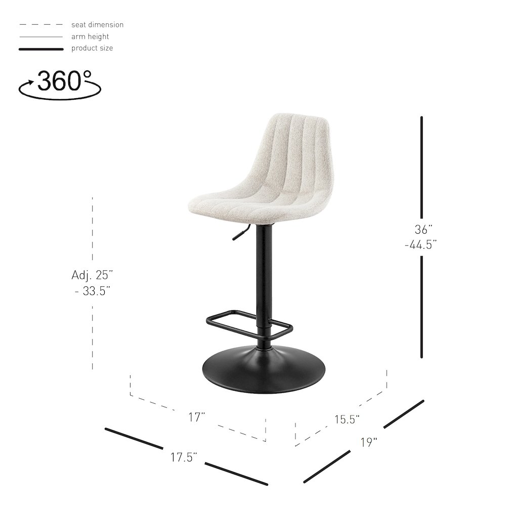 Robert Boucle Gaslift Swivel Bar Stool, (Set of 2). Picture 11