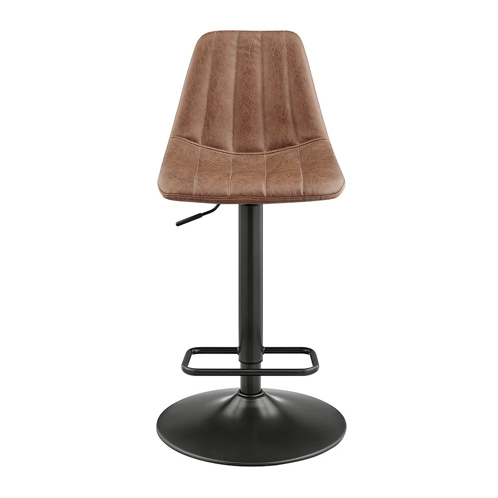 Robert Faux Leather Gaslift Swivel Bar Stool, (Set of 2). Picture 2