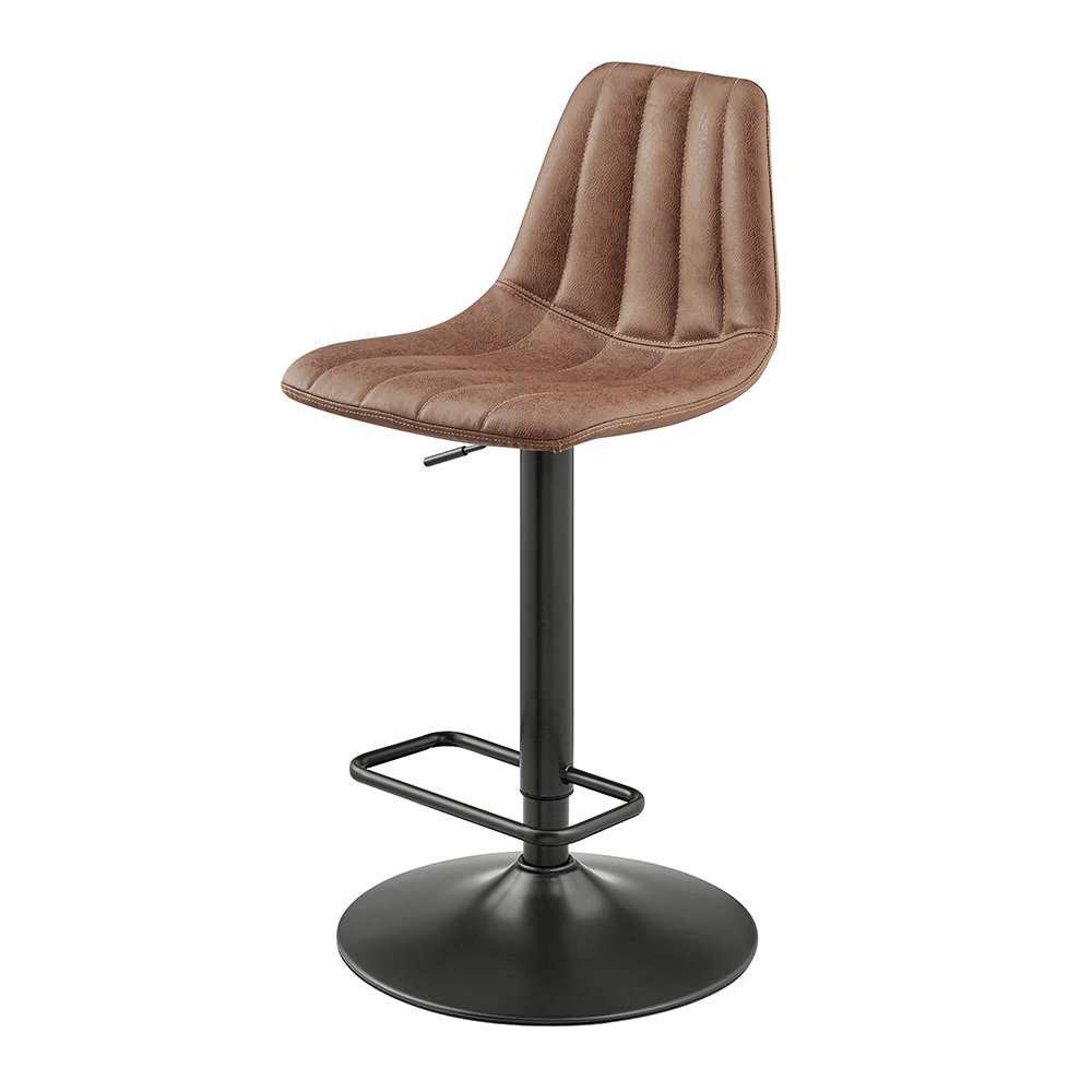 Robert Faux Leather Gaslift Swivel Bar Stool, (Set of 2). Picture 1