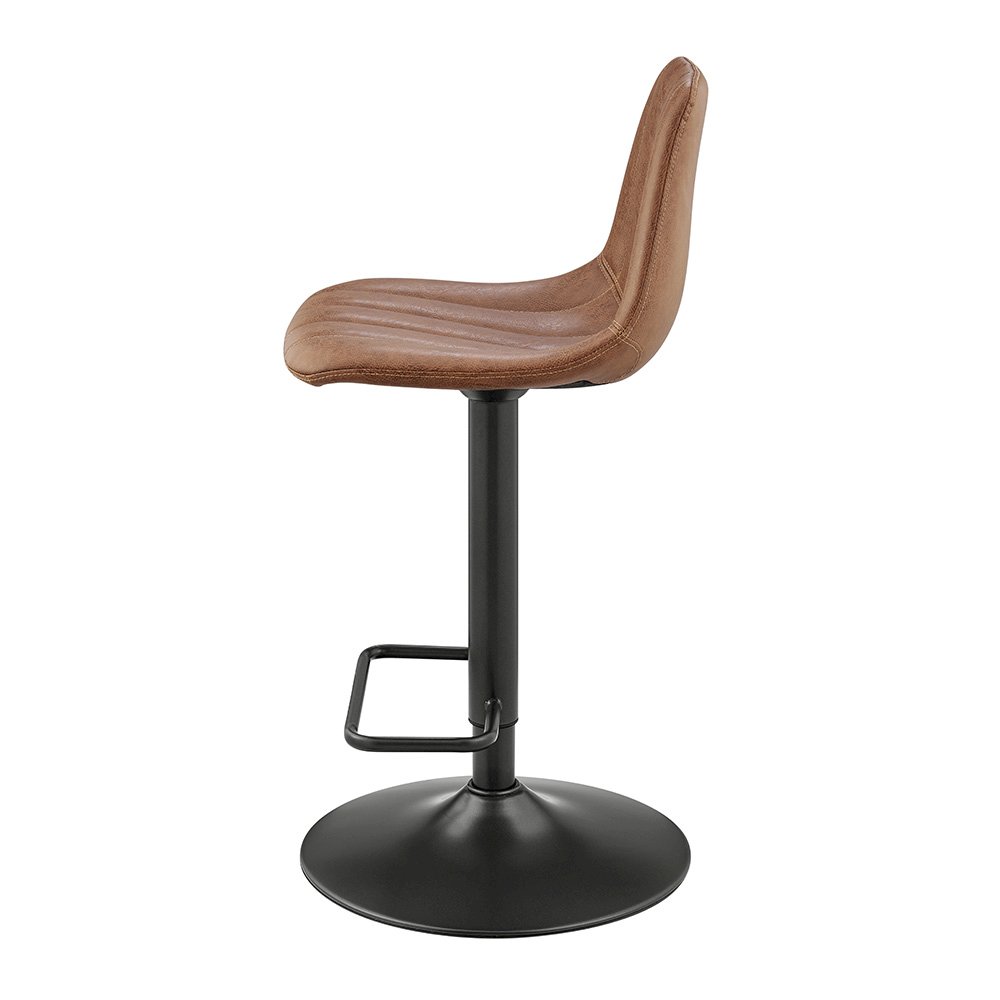Robert Faux Leather Gaslift Swivel Bar Stool, (Set of 2). Picture 3
