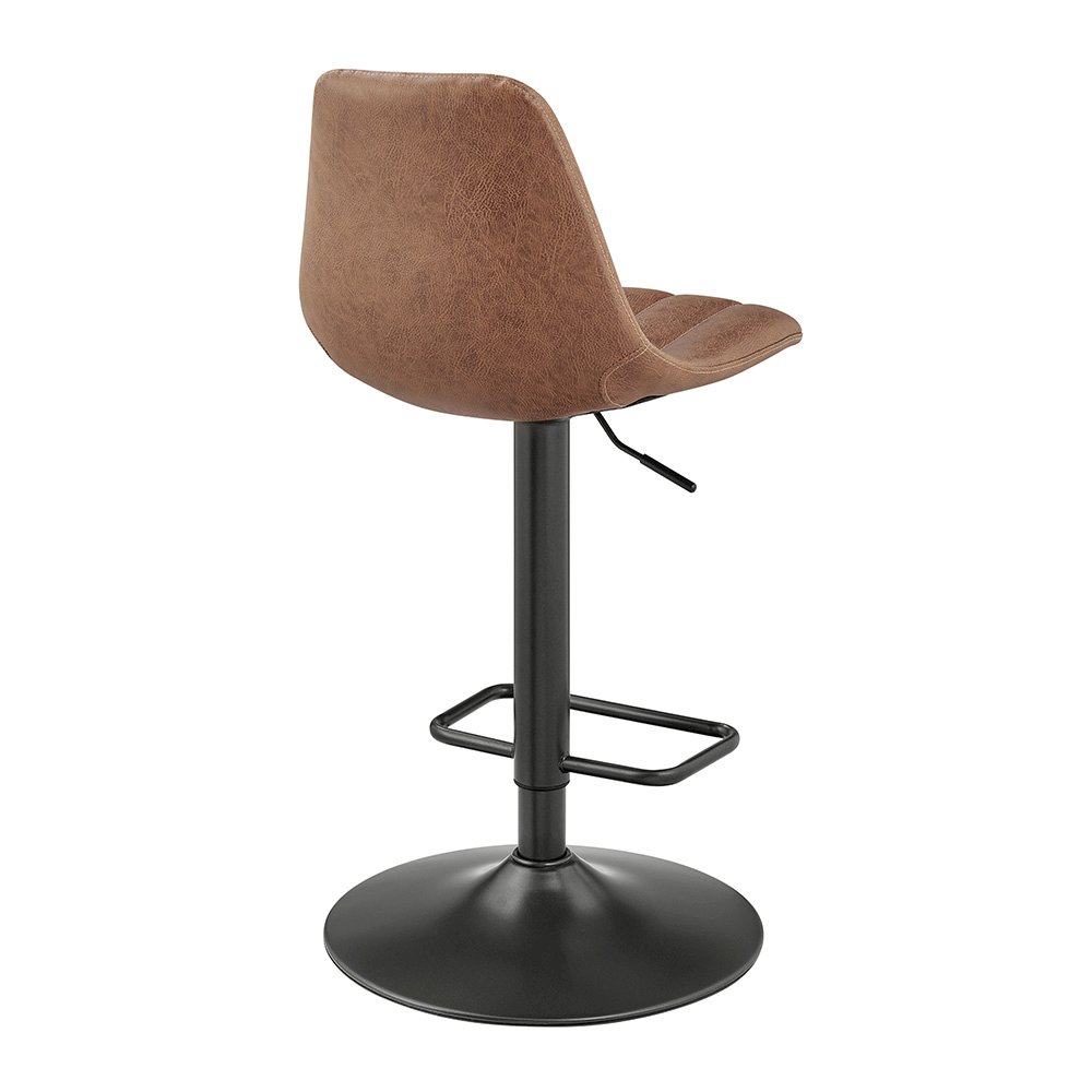 Robert Faux Leather Gaslift Swivel Bar Stool, (Set of 2). Picture 5