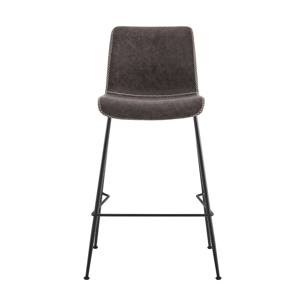 Jayden Faux Leather Low Back Counter Stool, (Set of 2). Picture 2