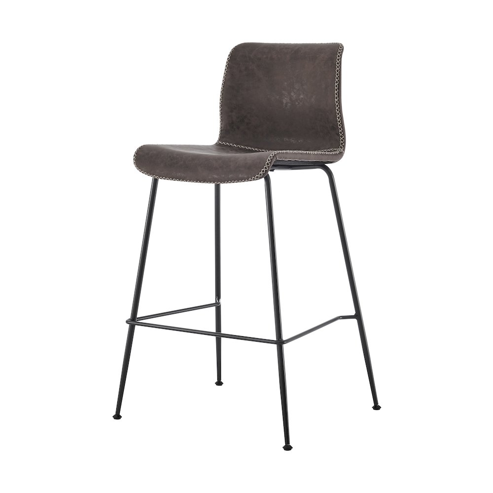 Jayden Faux Leather Low Back Counter Stool, (Set of 2). Picture 1