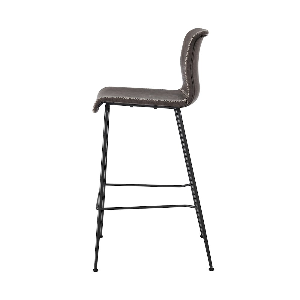 Jayden Faux Leather Low Back Counter Stool, (Set of 2). Picture 3