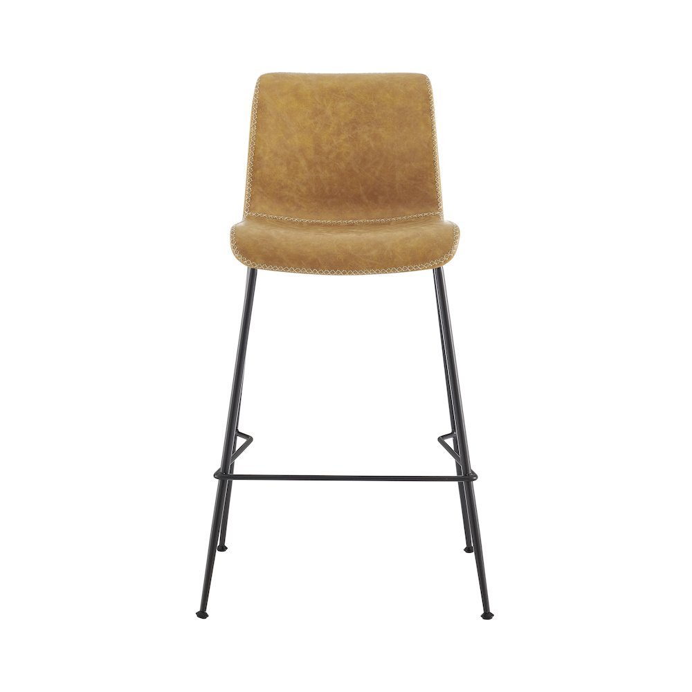Jayden Faux Leather Low Back Counter Stool, (Set of 2). Picture 2