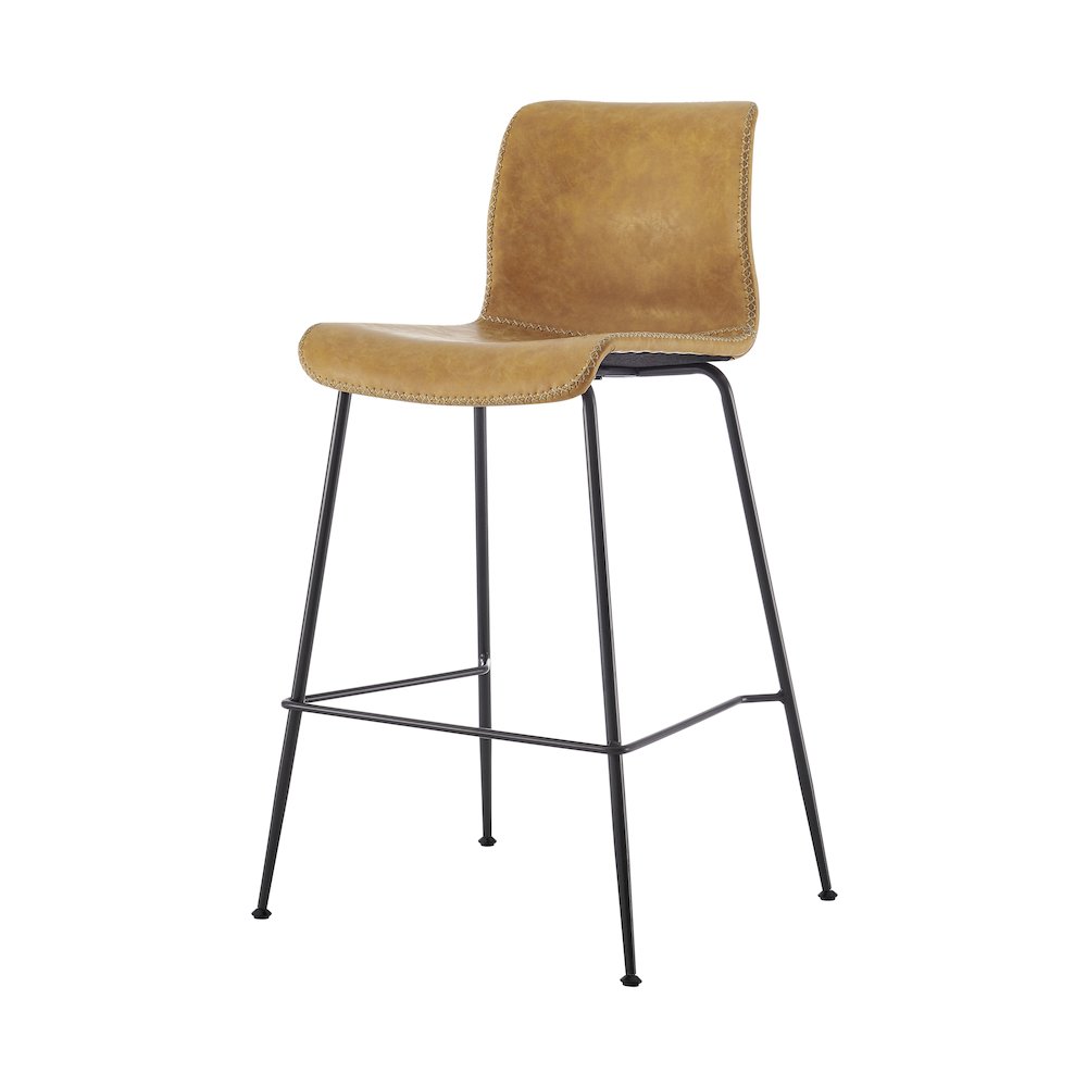 Jayden Faux Leather Low Back Counter Stool, (Set of 2). Picture 1