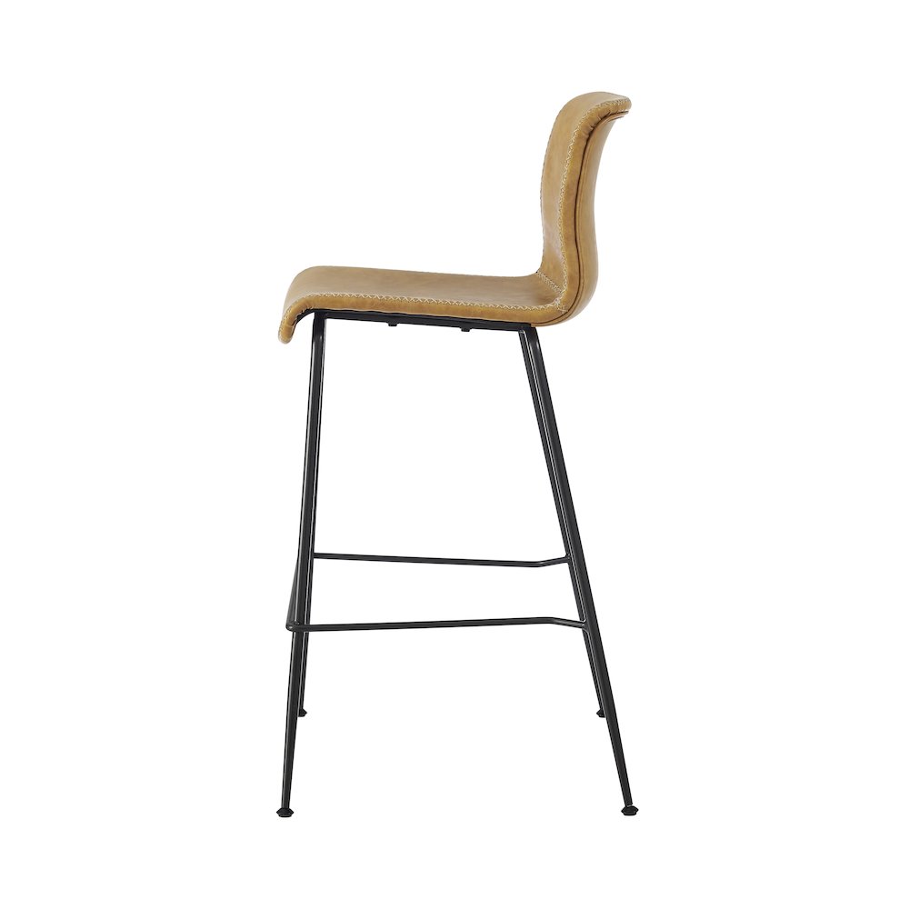 Jayden Faux Leather Low Back Counter Stool, (Set of 2). Picture 3