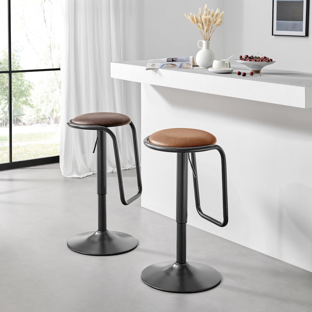 Elijah PU Gaslift Bar Stool, (Set of 2). Picture 10