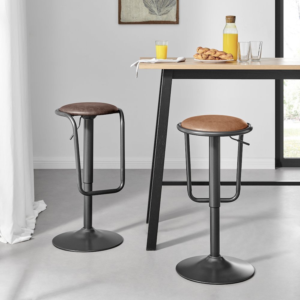 Elijah PU Gaslift Bar Stool, (Set of 2). Picture 11