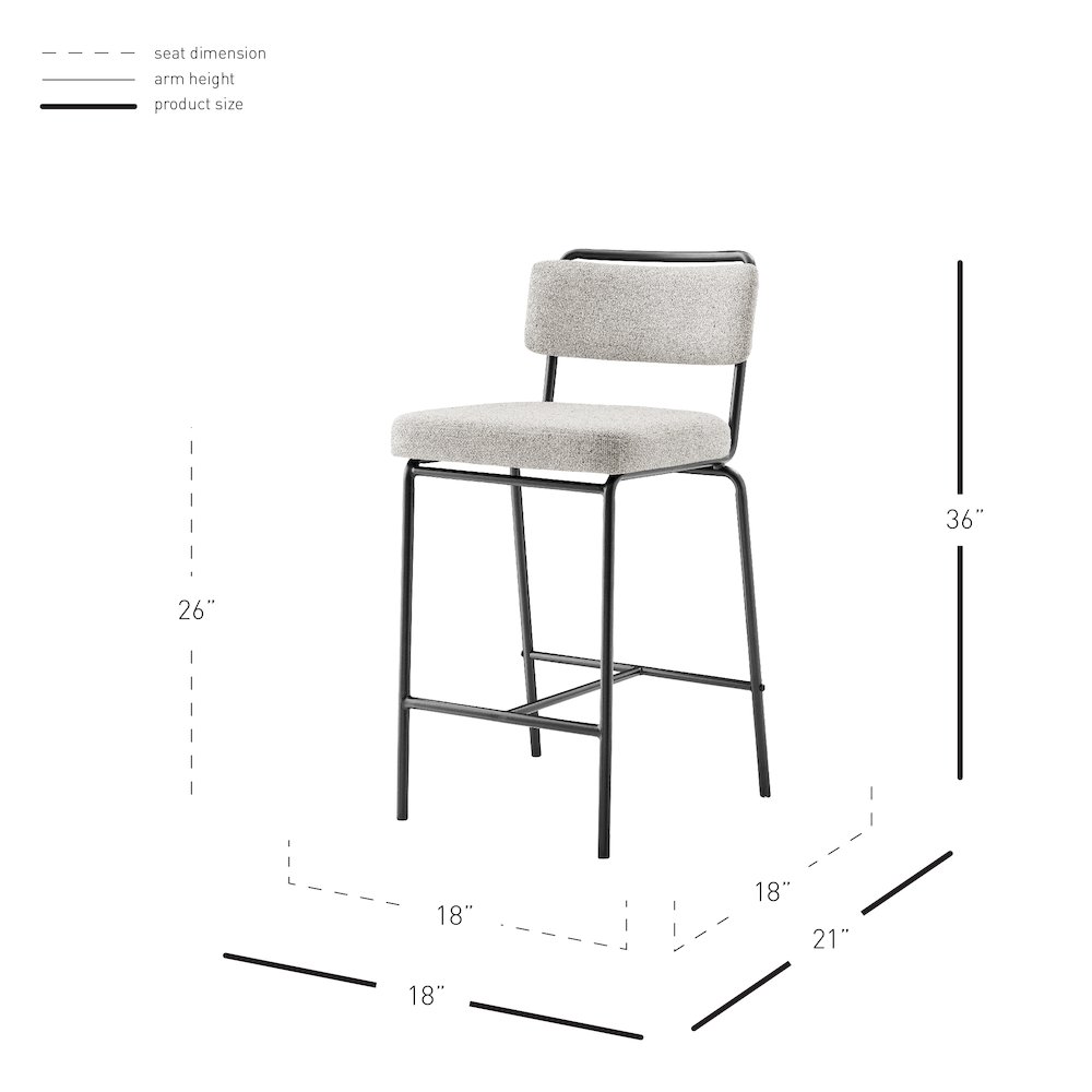 Zander Chenille Counter Stool, (Set of 4). Picture 11