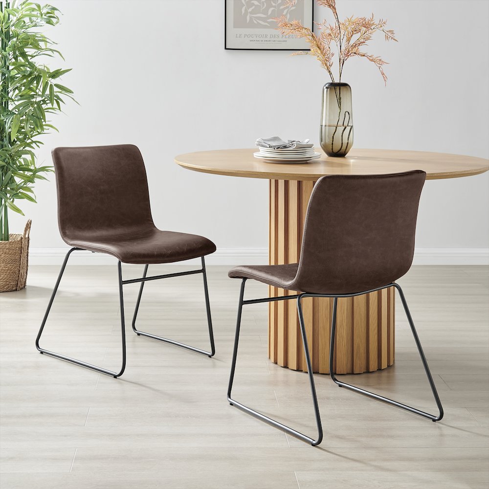Bruce Faux Leather Dining Side Chair, (Set of 2). Picture 10