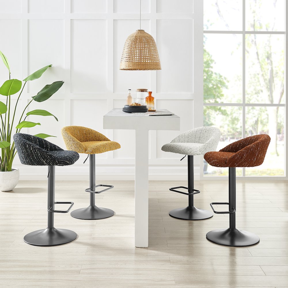 Jorrell Boucle Gaslift Swivel Bar Stool, (Set of 2). Picture 10