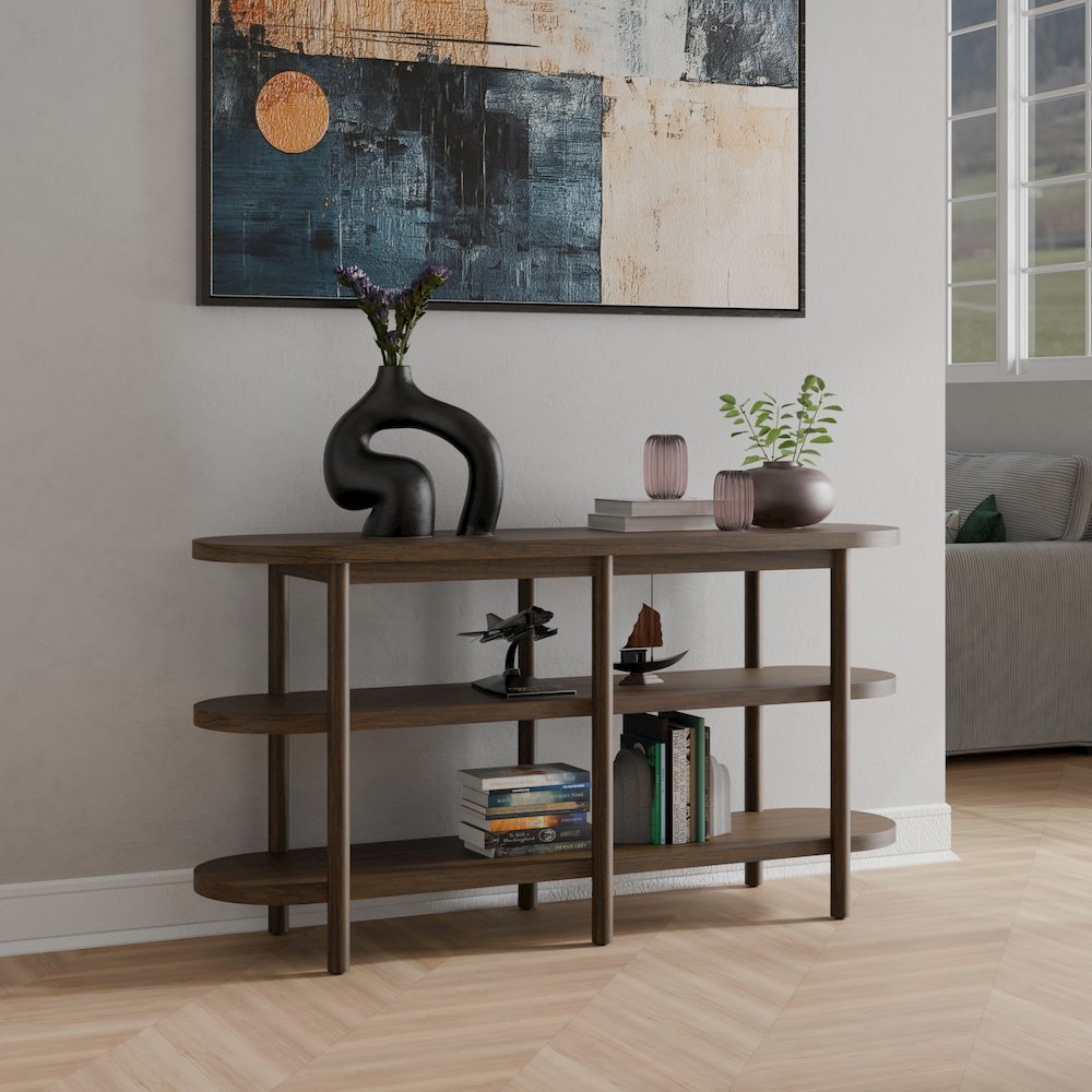 Lester Console Table - Walnut. Picture 2