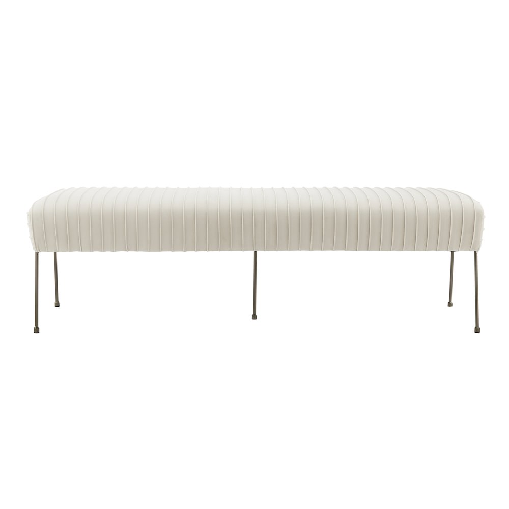 Merritt Velvet Pleated Bench. Picture 1