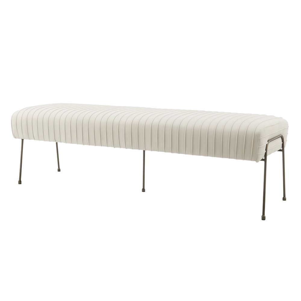 Merritt Velvet Pleated Bench. Picture 7