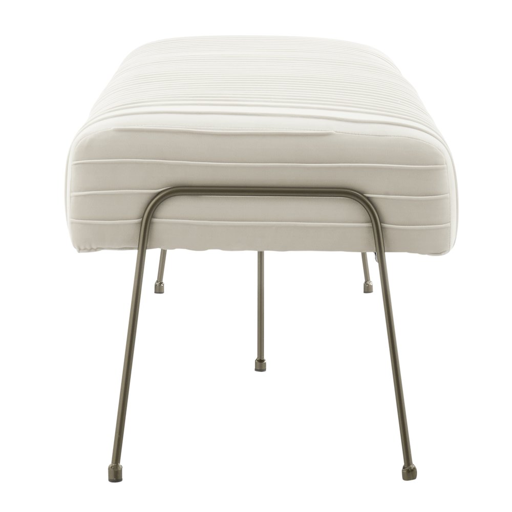 Merritt Velvet Pleated Bench. Picture 2