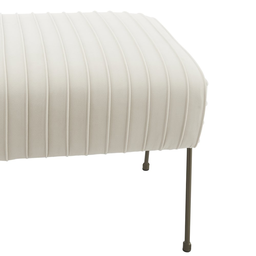 Merritt Velvet Pleated Bench. Picture 3