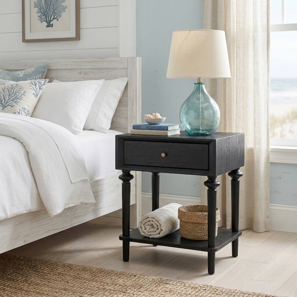 Romilda 1-Drawer Accent Table - Black. Picture 12