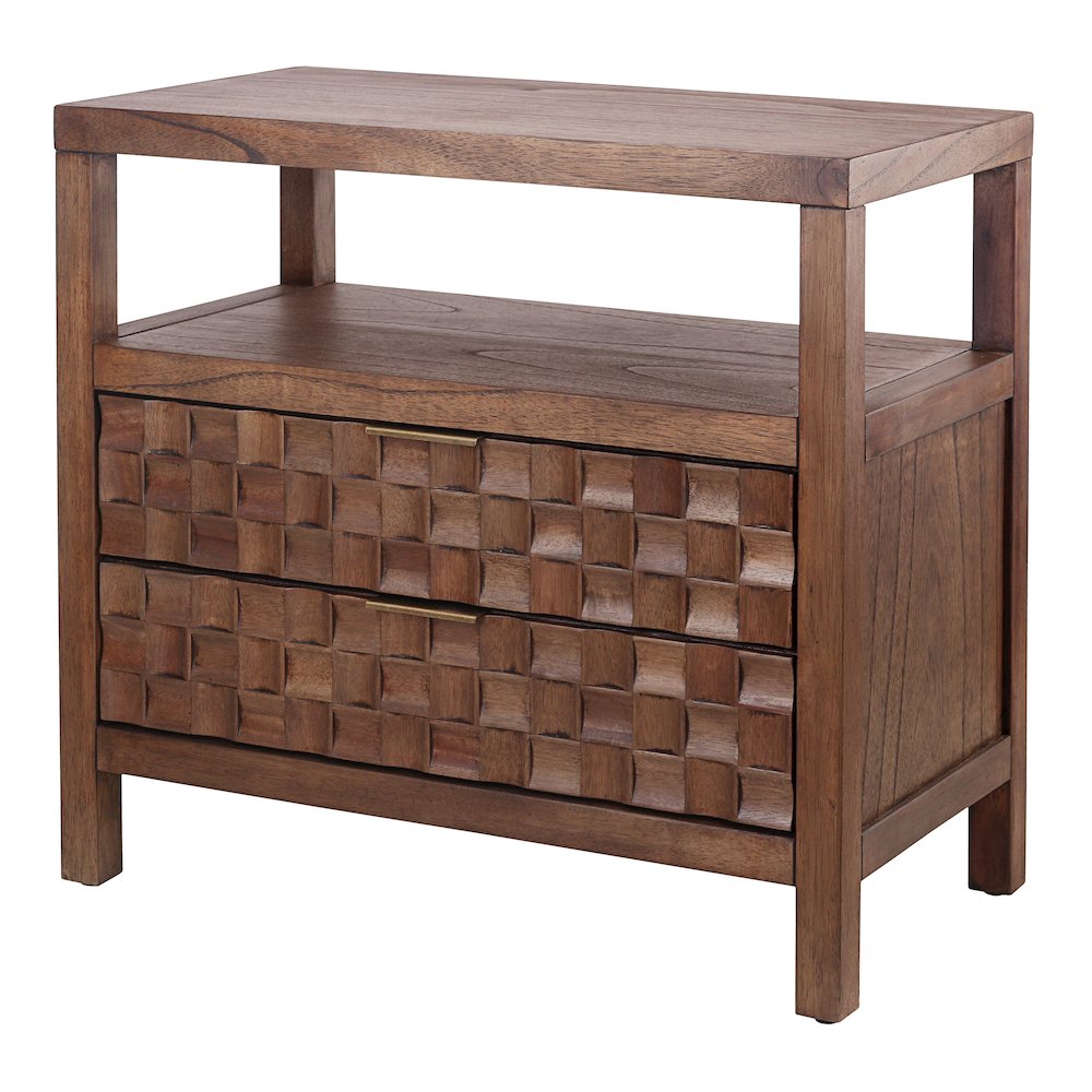 Terrena 2-Drawer Accent Table - Walnut. Picture 1