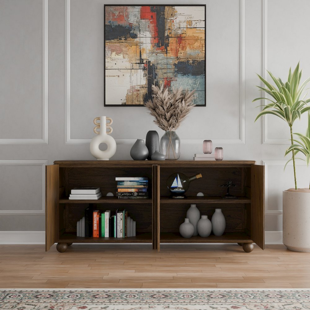 Harlyn 4-Door Buffet - Walnut. Picture 10