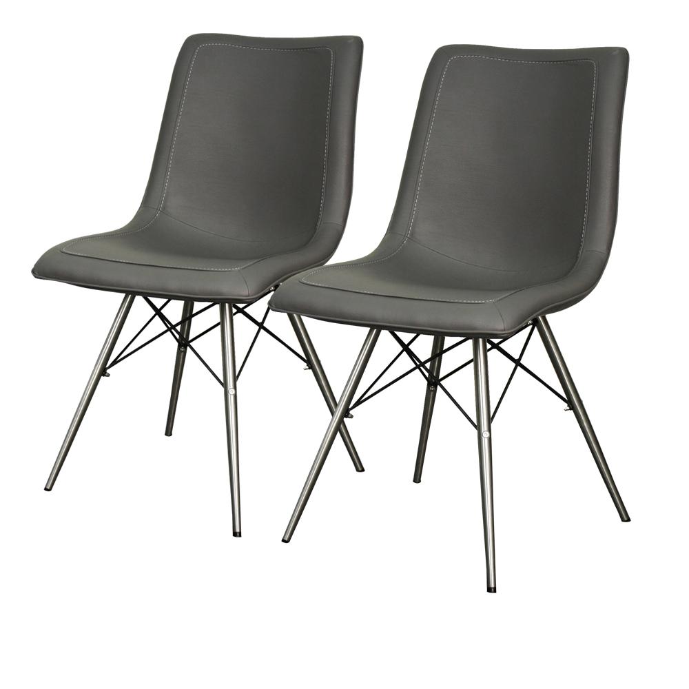 Blaine PU Chair Stainless Steel Legs, (Set of 2). Picture 1