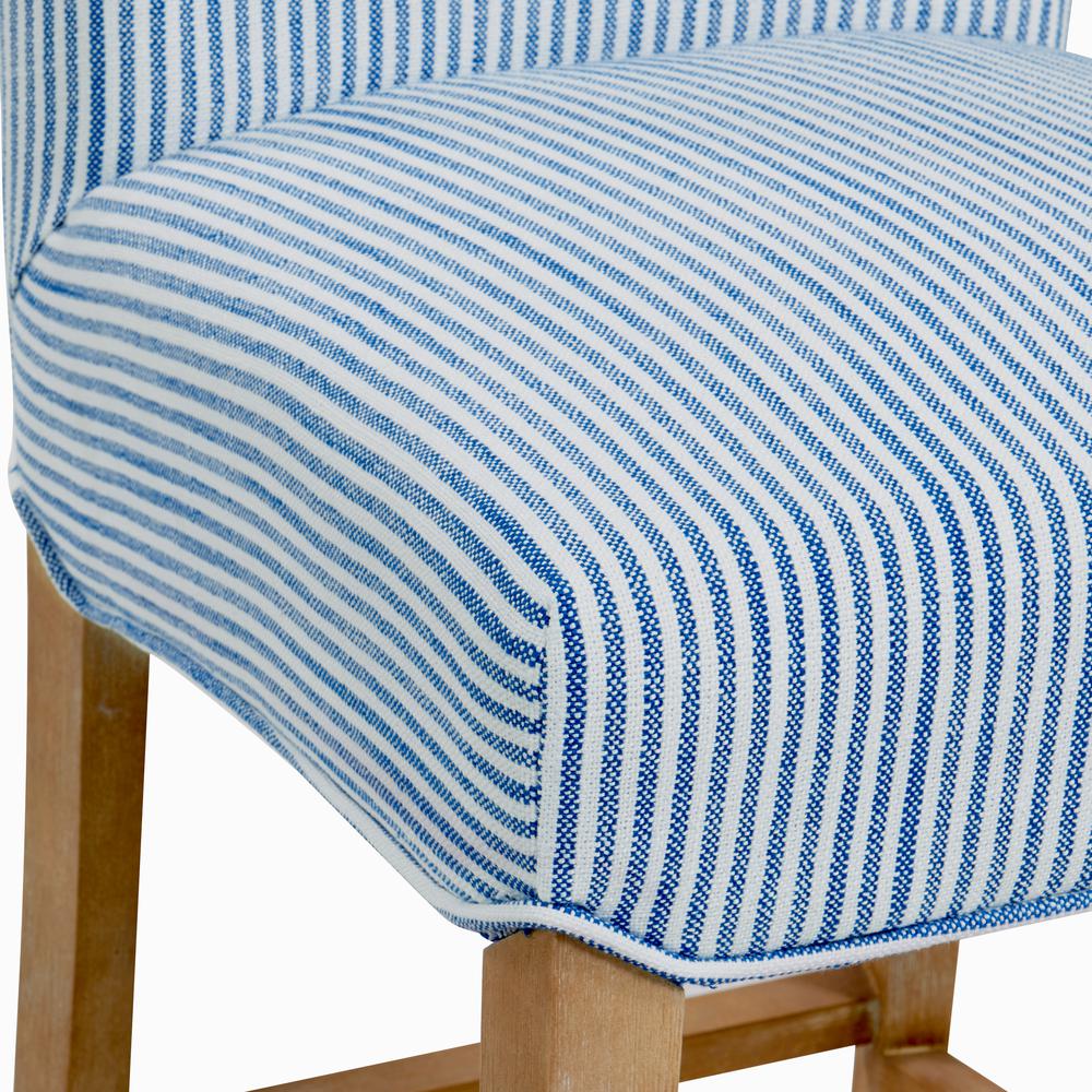 Fabric Counter Stool, Blue Stripes. Picture 6
