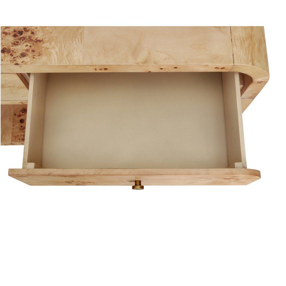 Veyra Burl 2-Drawer Console Table - Natural Burl. Picture 9