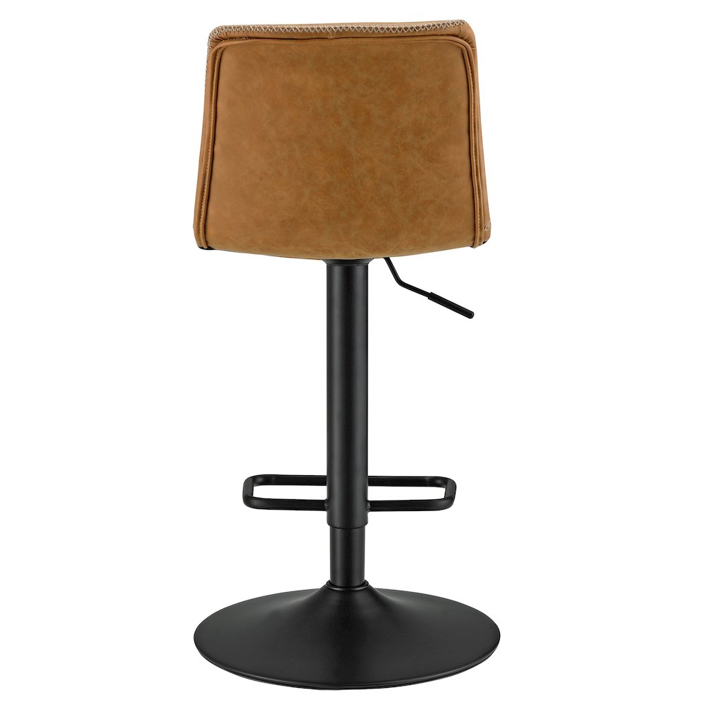 Jayden Faux Leather Low Back Gaslift Bar Stool, (Set of 2). Picture 3