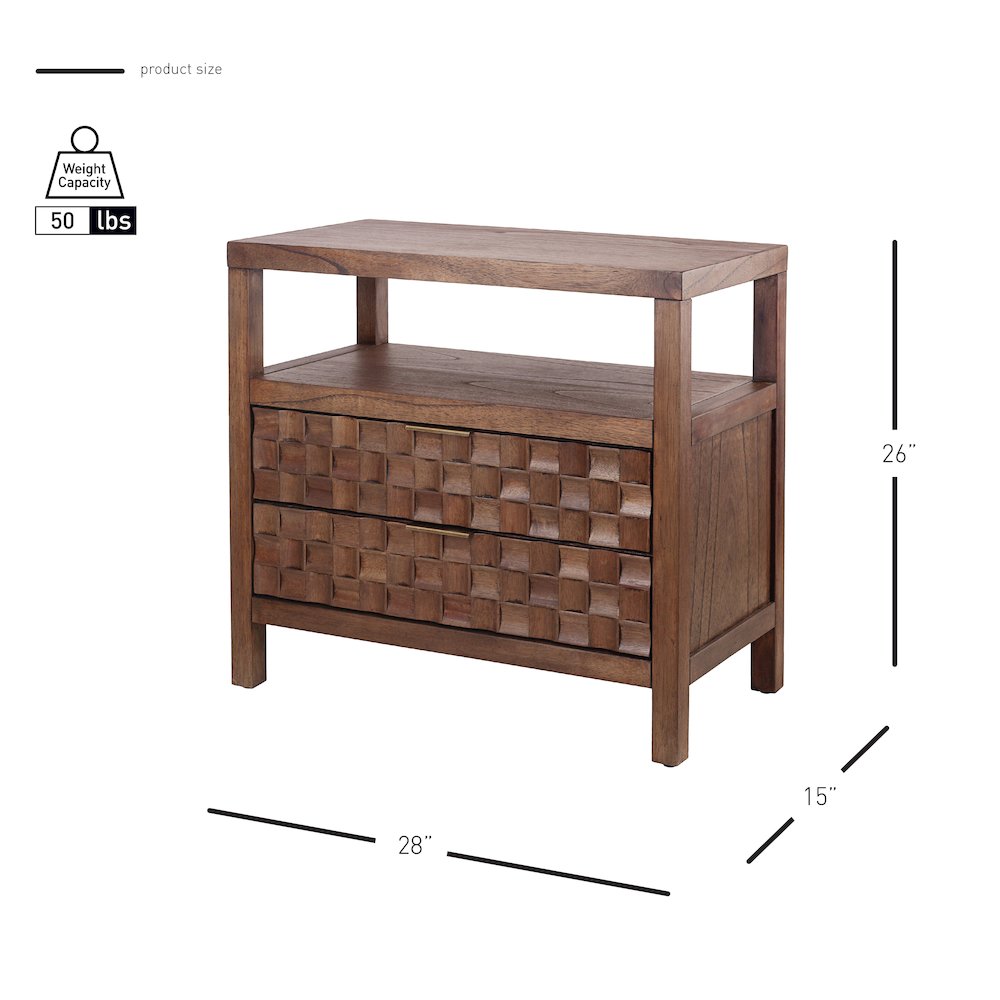 Terrena 2-Drawer Accent Table - Walnut. Picture 13