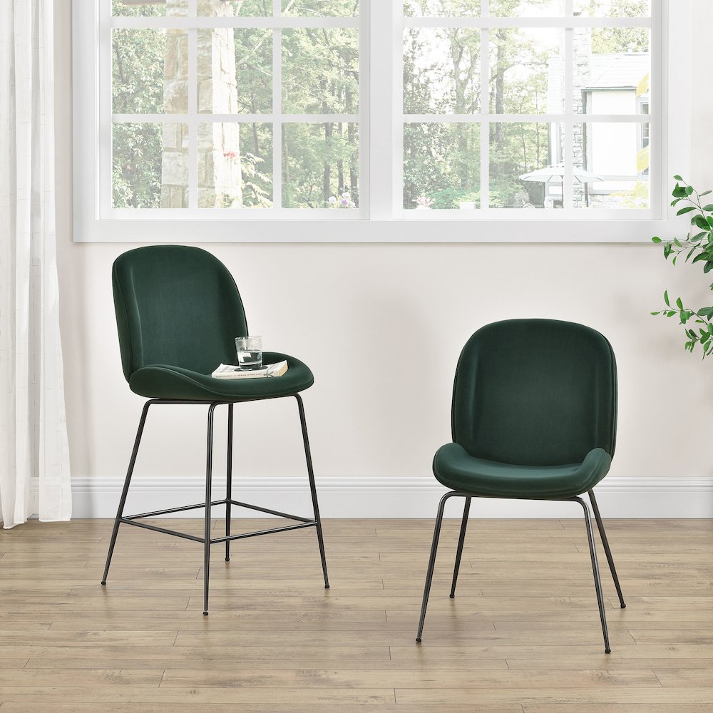 Lucy Velvet Dining Chair, (Set of 2). Picture 7