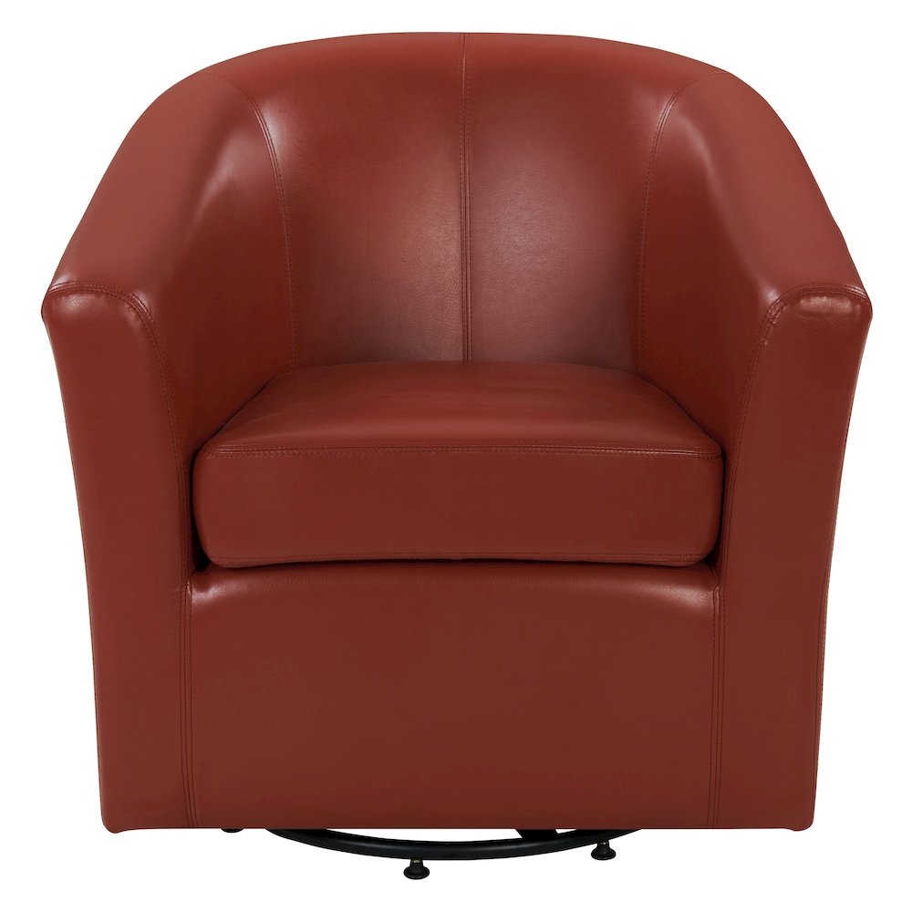 Hayden Bonded Leather Swivel Accent Arm Chair. Picture 1