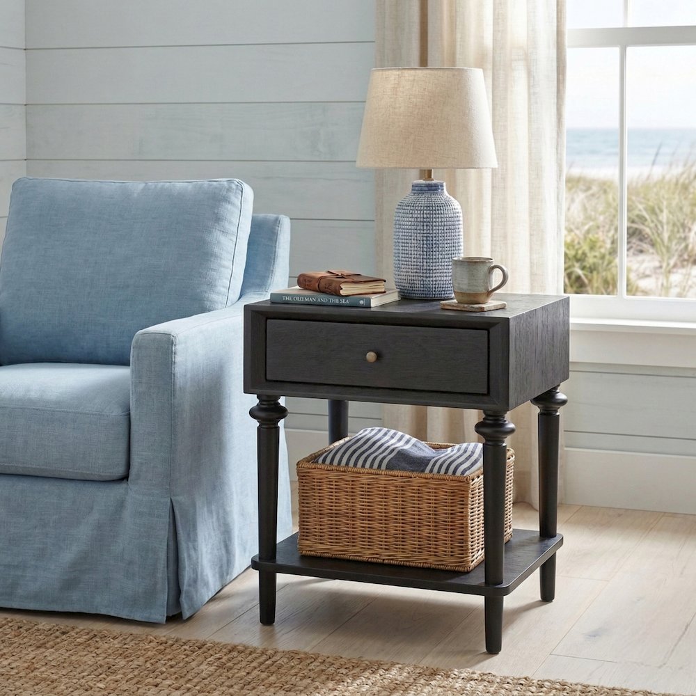 Romilda 1-Drawer Accent Table - Black. Picture 13