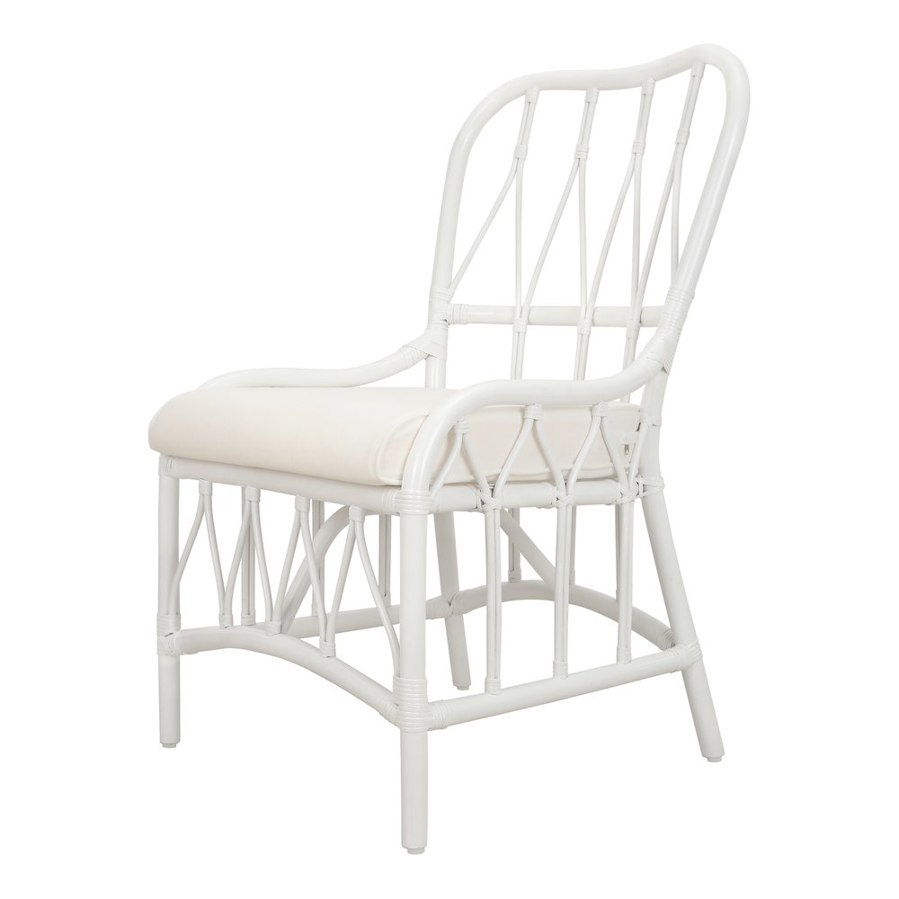Ayanna Rattan Dining Side Chair - White. Picture 1