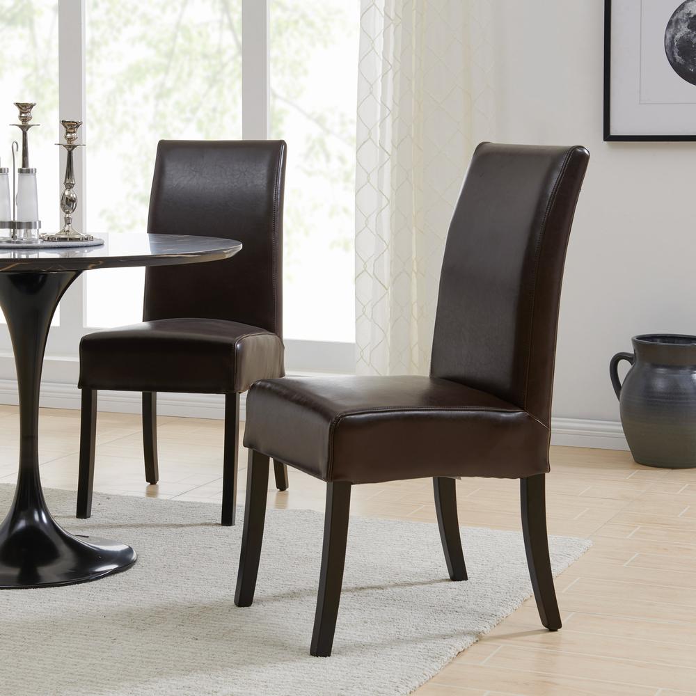 Leather Chair,Set of 2, Brown. Picture 8