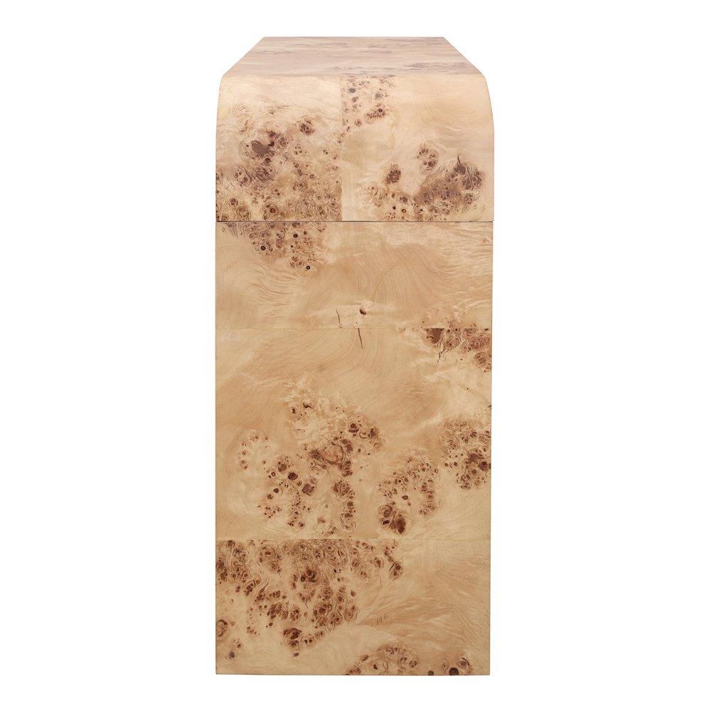 Veyra Burl 2-Drawer Console Table - Natural Burl. Picture 4
