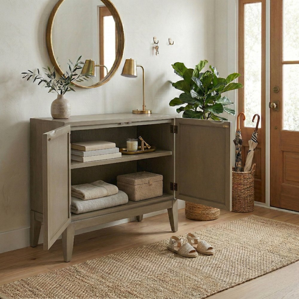 Deria 2-Door Cabinet - Sagewood. Picture 13