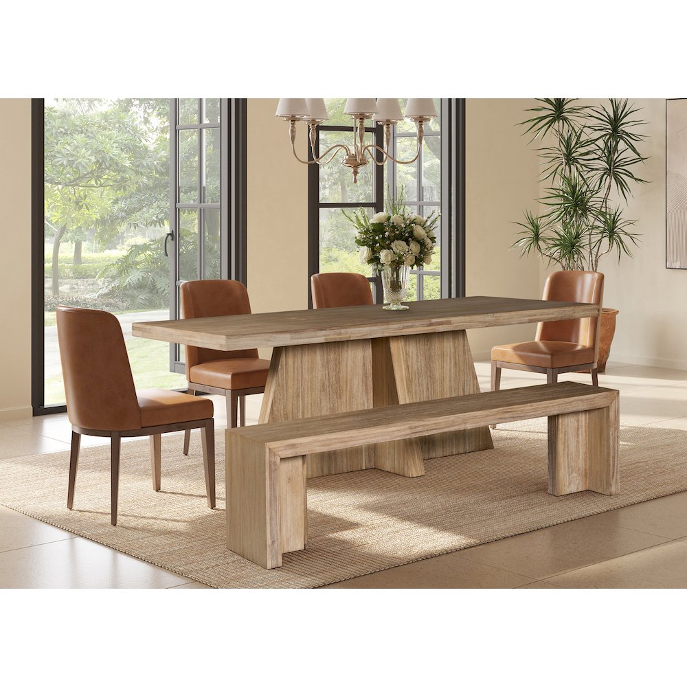 Zerano Cross Legs Dining Table - 84" - Brushed Smoke. Picture 8