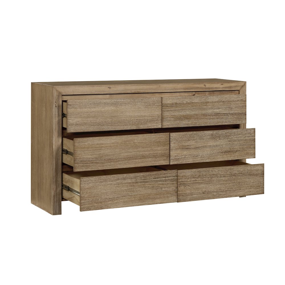 Zerano 6-Drawer Dresser - Brushed Smoke. Picture 7