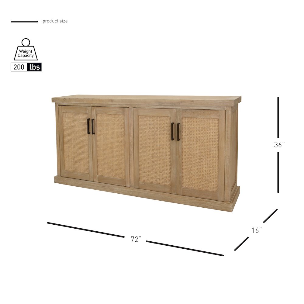 Armoni 4-Door Buffet - Brushed Sand. Picture 15