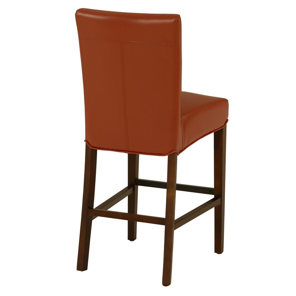 Bonded Leather Counter Stool, Pumpkin. Leg color: Wenge Brown.. Picture 5