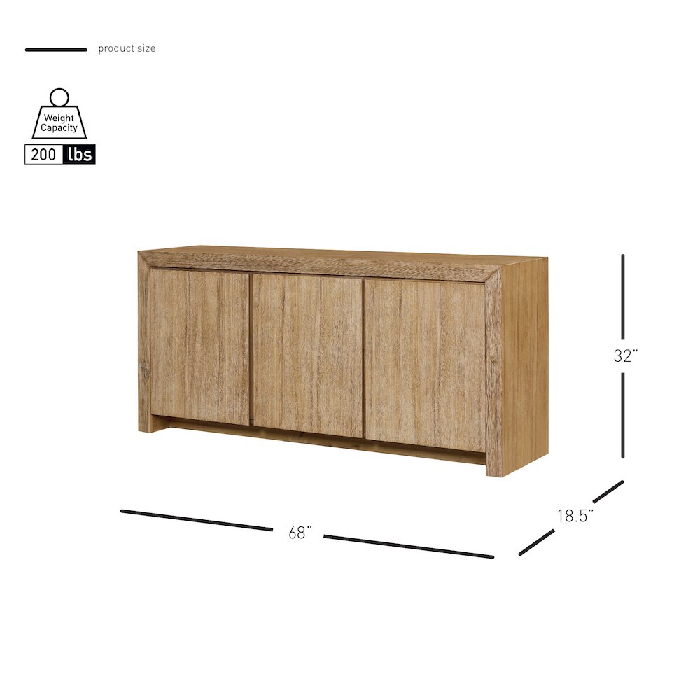 Zerano 3-Door Buffet - Brushed Smoke. Picture 15