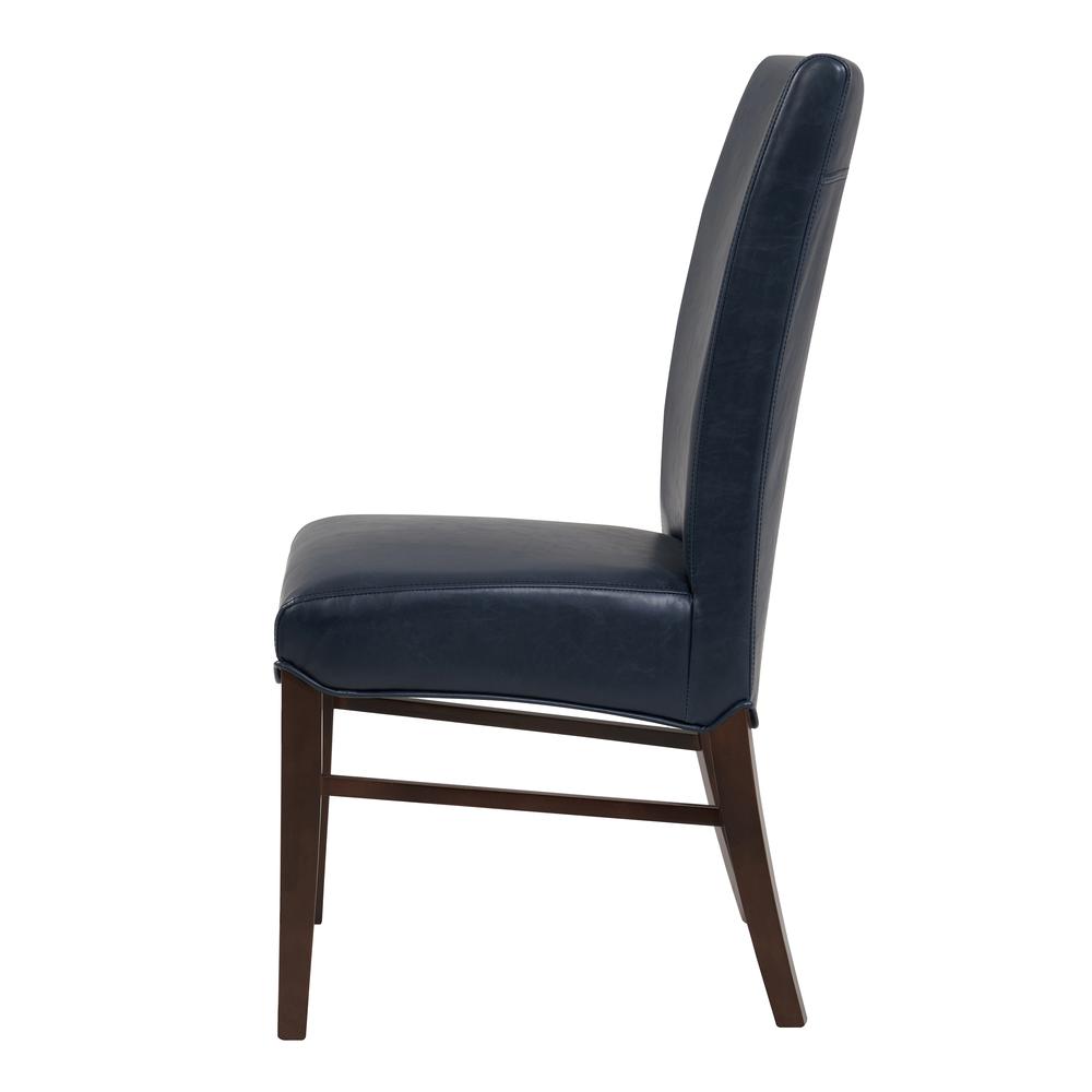 Bonded Leather Chair,Set of 2, Vintage Blue. Picture 3