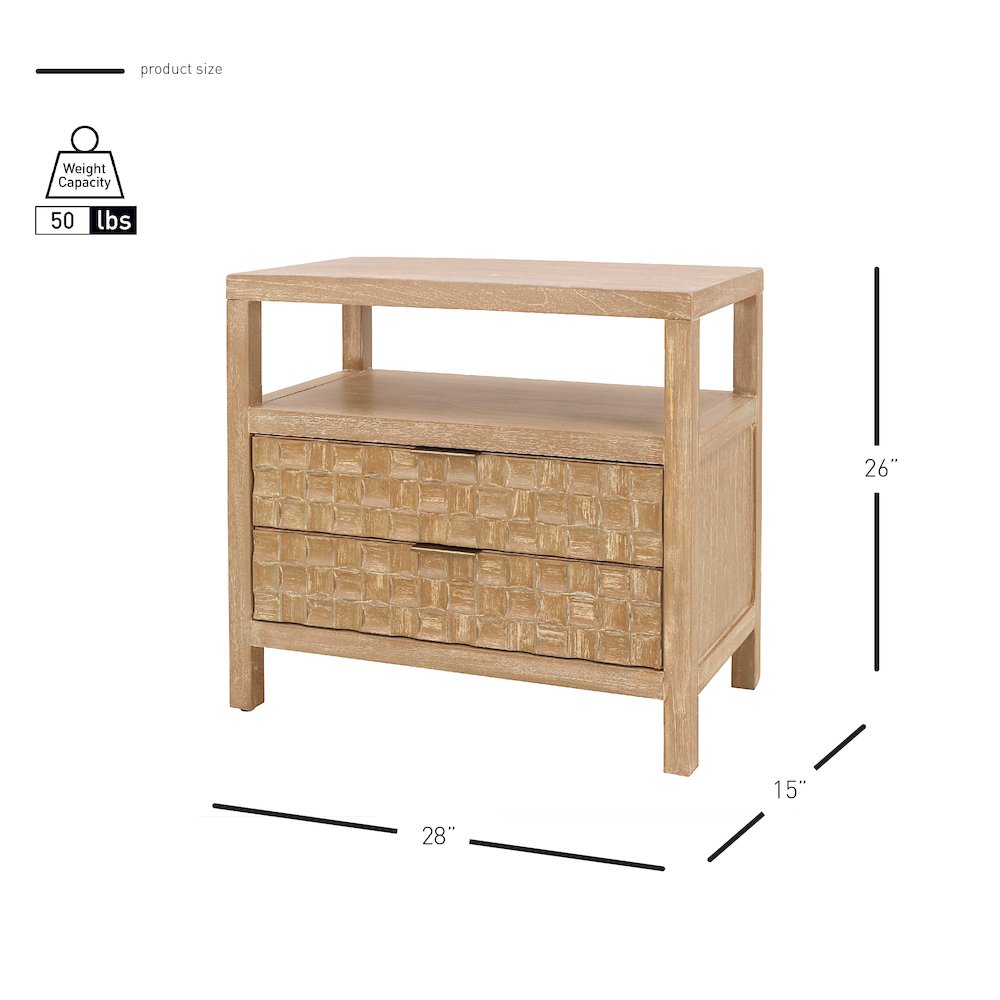 Terrena 2-Drawer Accent Table - Brushed Sand. Picture 13