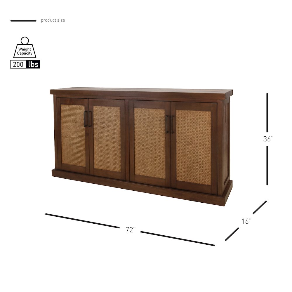 Armoni 4-Door Buffet - Walnut. Picture 14
