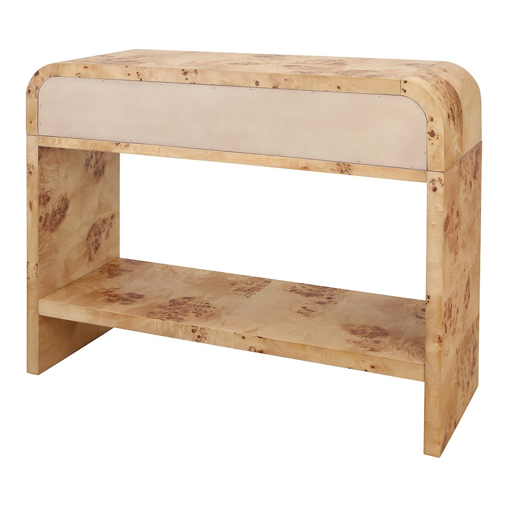 Veyra Burl 2-Drawer Console Table - Natural Burl. Picture 6