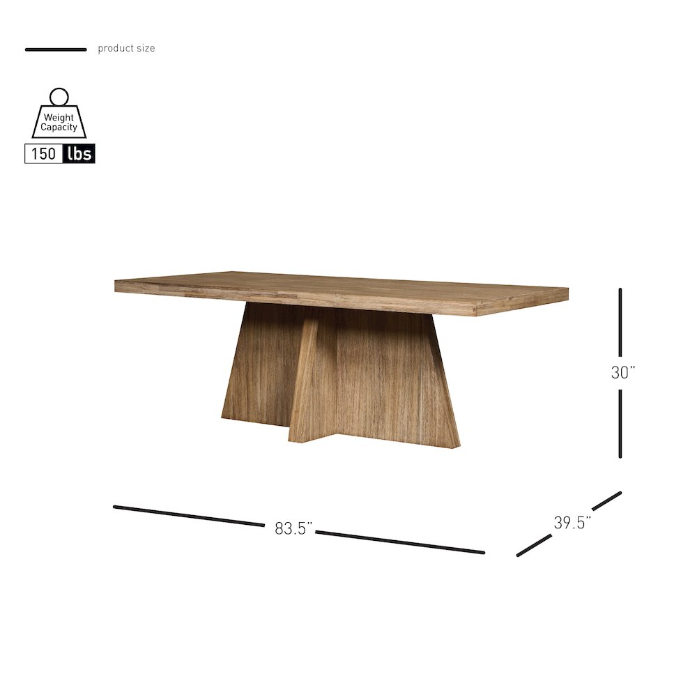 Zerano Cross Legs Dining Table - 84" - Brushed Smoke. Picture 9