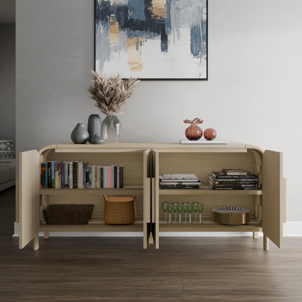 Serenia 4-Door Buffet - Weathered Sand. Picture 10