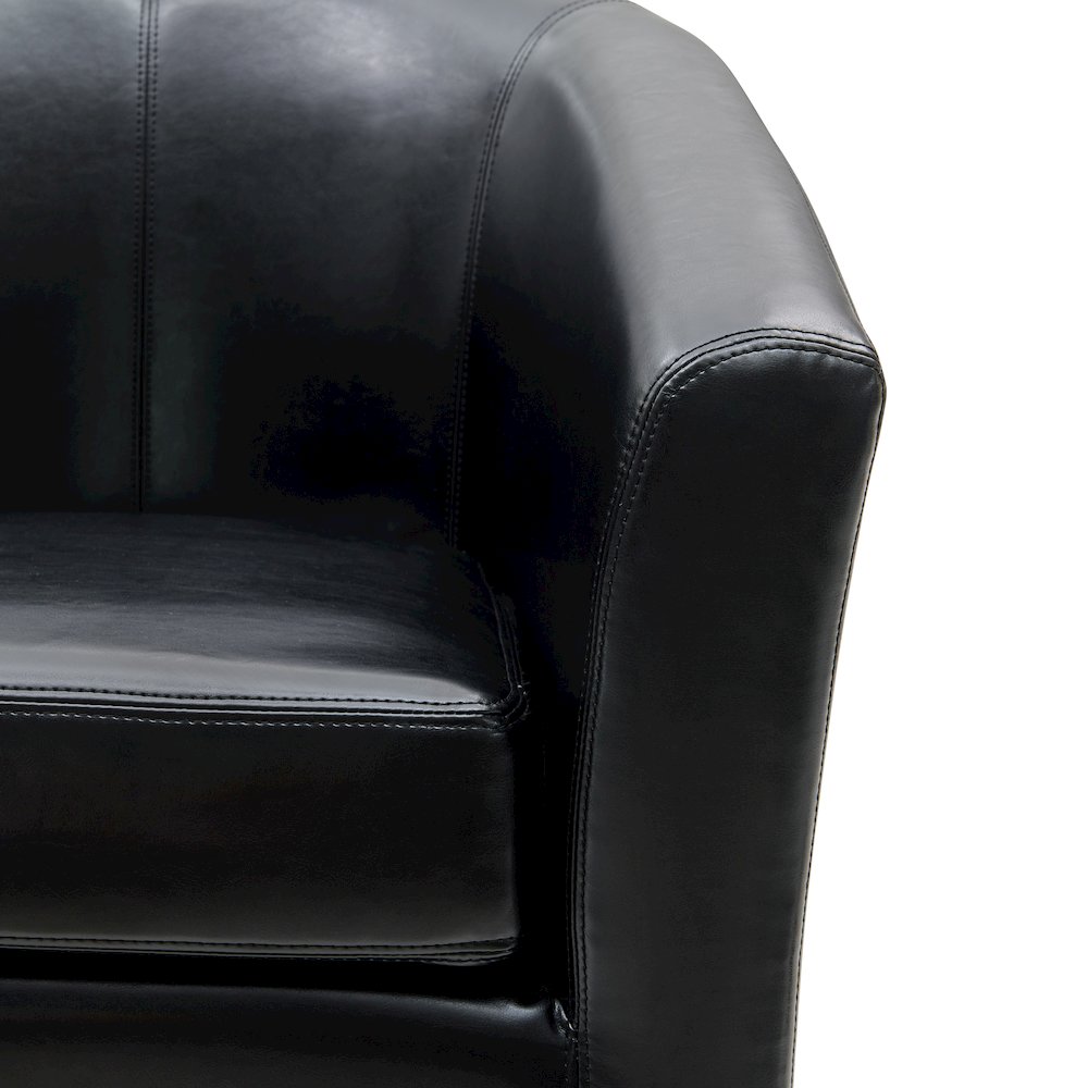 Hayden Bonded Leather Swivel Accent Arm Chair. Picture 5