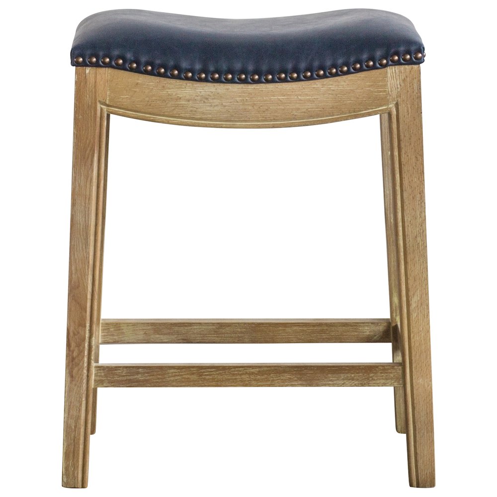 Bonded Leather Counter Stool, Vintage Blue. Picture 2