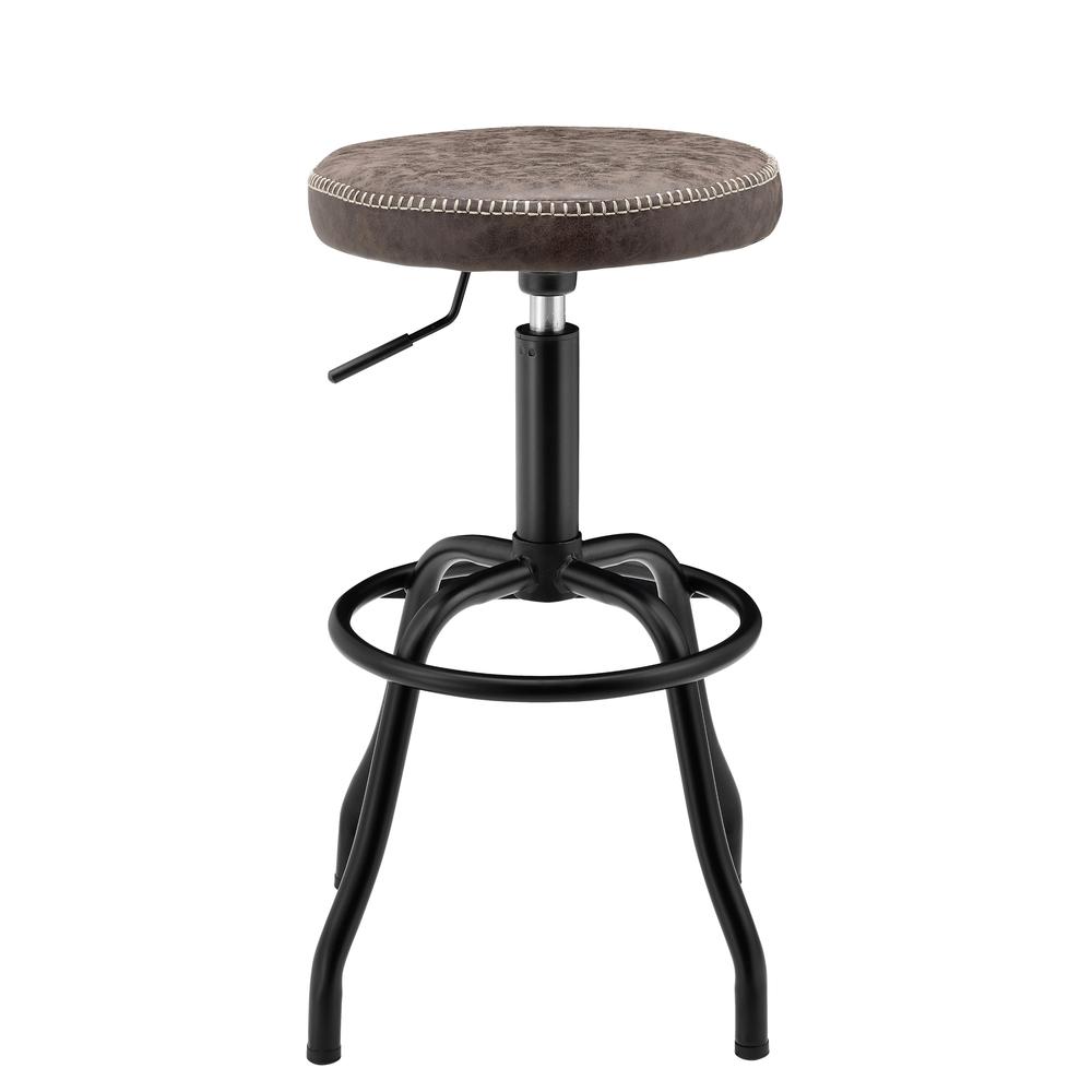 Eaton PU Leather Gaslift Backless Swivel Bar Stool. Picture 2